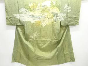 アンティーク　寺院風景模様男物長襦袢